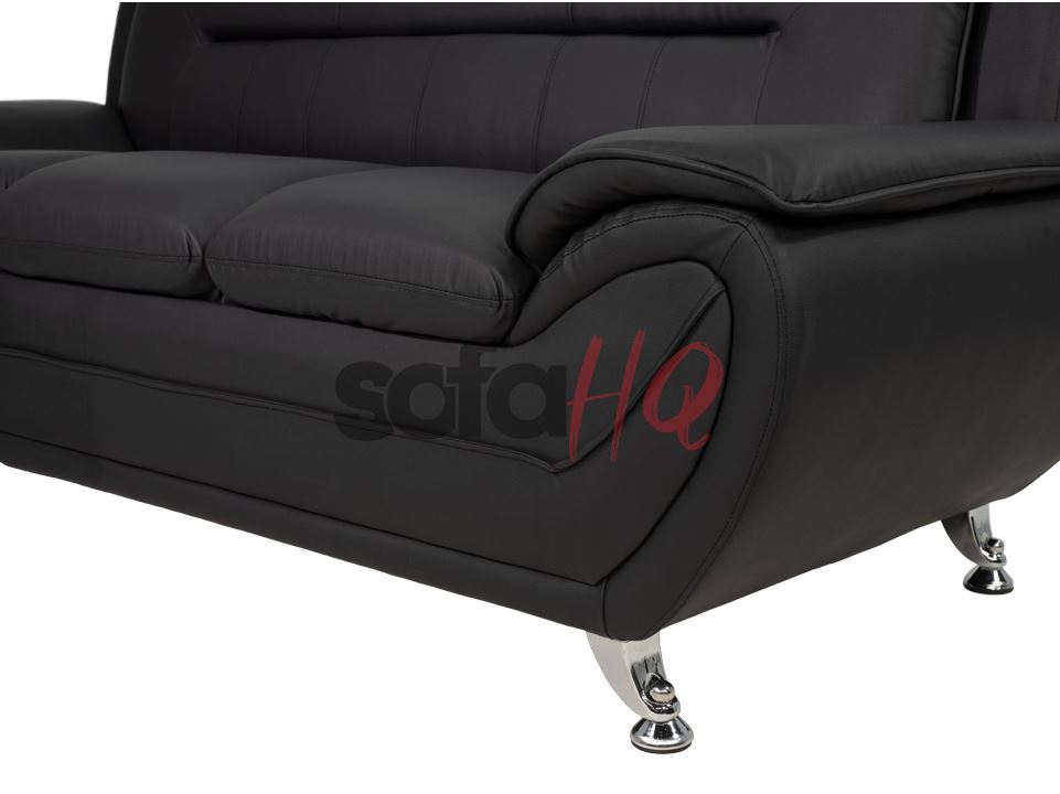 Black leather wholesale sofa with metal legs | Sofa HQ