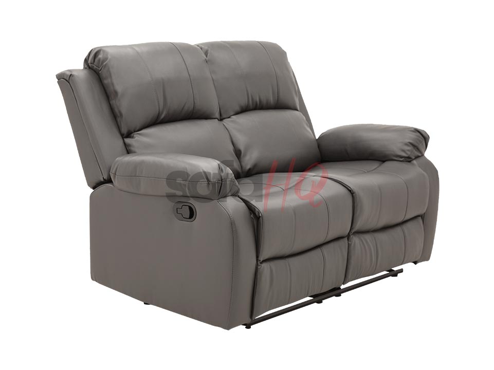 2 Seater Grey Leather Recliner Sofa - Sofa Crofton | Sofa HQ