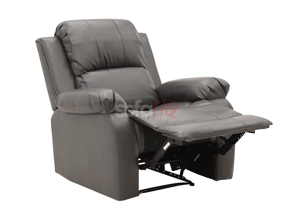 Crofton Grey Leather Recliner Armchair