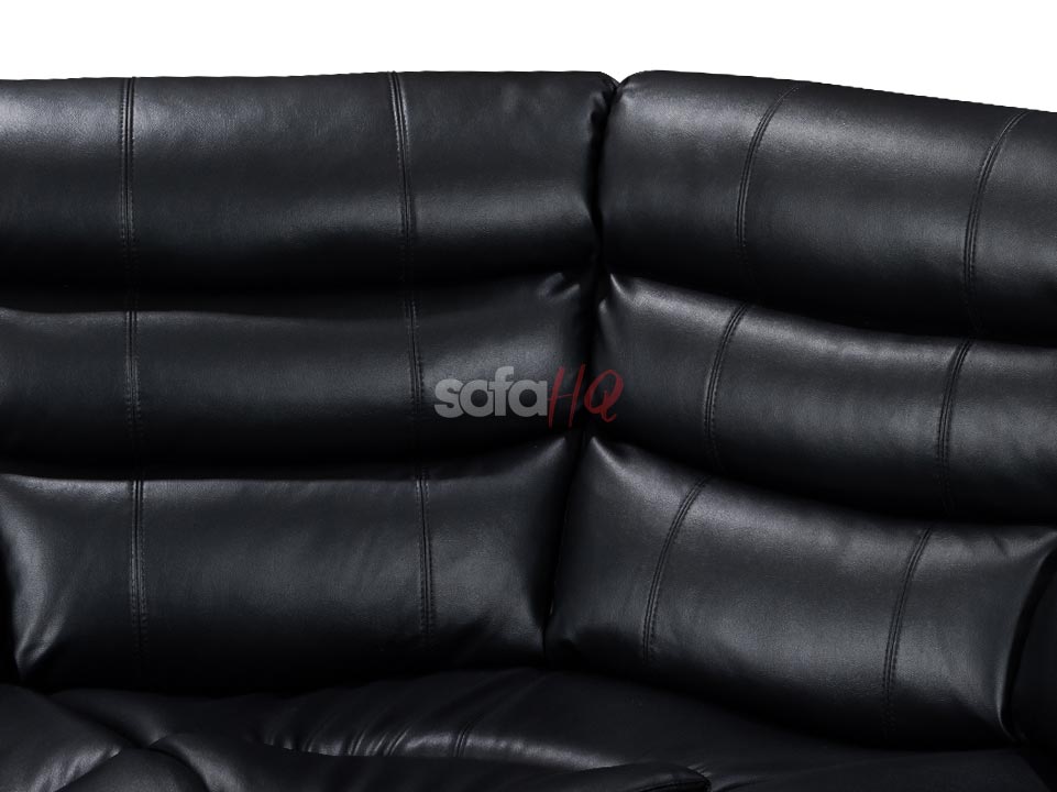 Backrests of Black Leather Recliner Corner Sofa - Sofa Sorrento | Sofa HQ