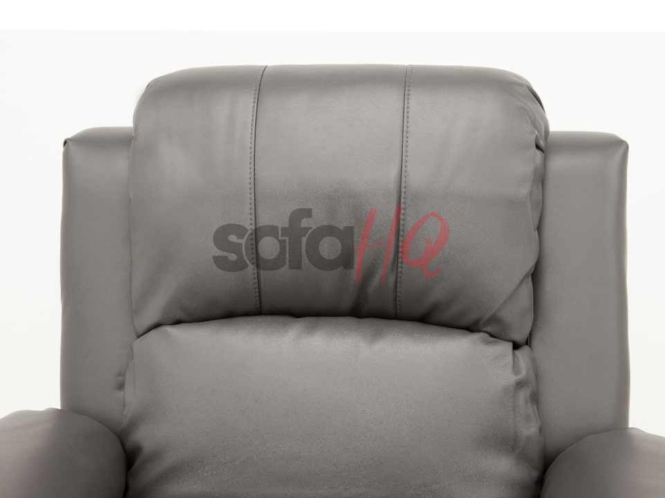 Backrest of Grey Leather Recliner Armchair - Chair Crofton | Sofa HQ