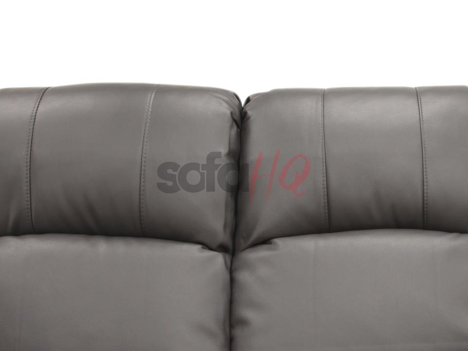 Backrest of 3 Seater Grey Leather Recliner Sofa - Sofa Crofton | Sofa HQ
