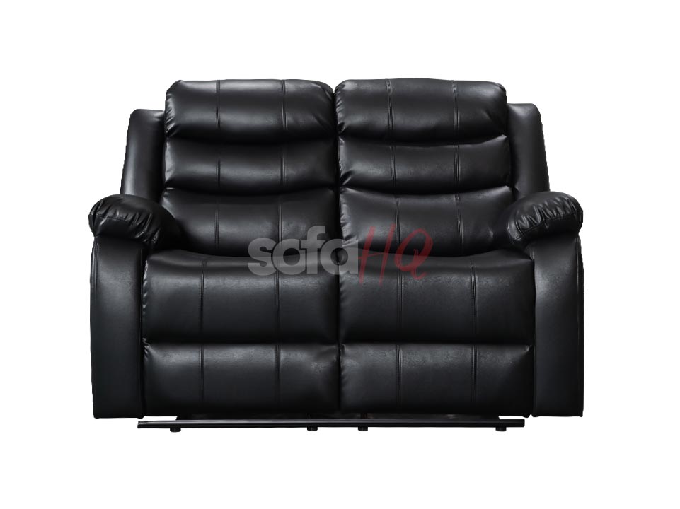 2 Seater Black Leather Recliner Sofa - Sofa Sorrento | Sofa HQ