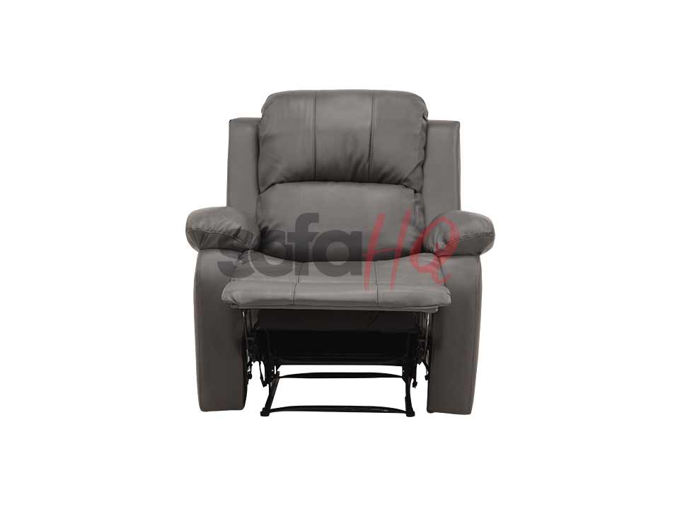 Reclined Grey Leather Recliner Armchair - Chair Crofton | Sofa HQ