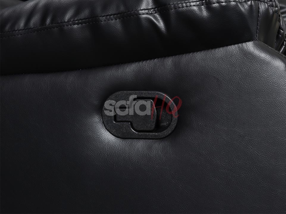 Pull Handle of 3 Seater Black Leather Recliner Sofa - Sofa Sorrento | Sofa HQ