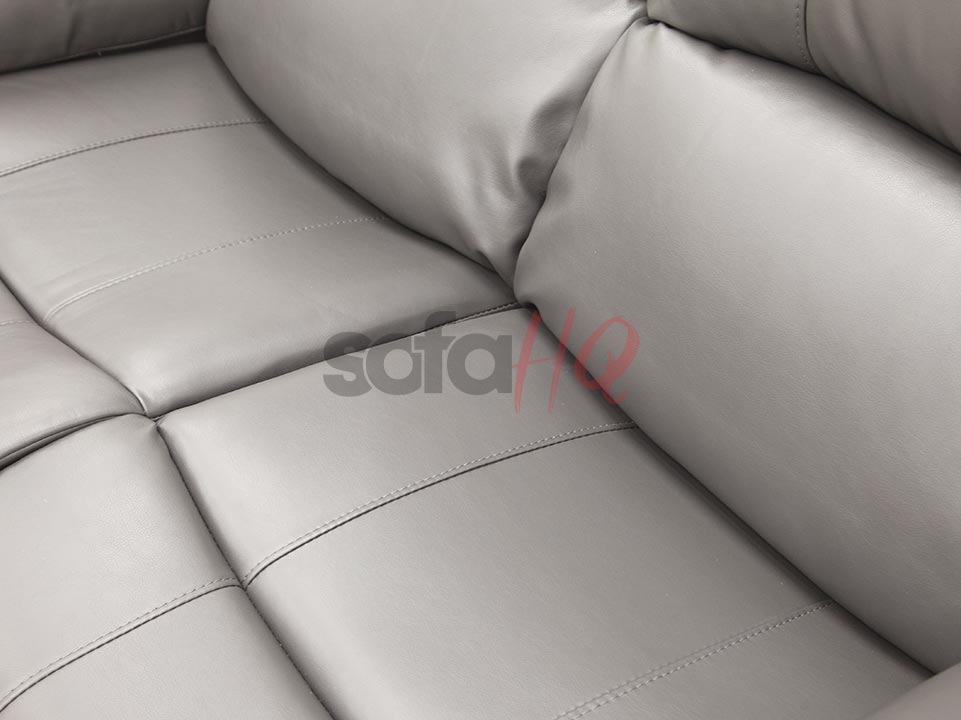 Quality Air Leather of 3 Seater Grey Leather Recliner Sofa - Sofa Crofton | Sofa HQ