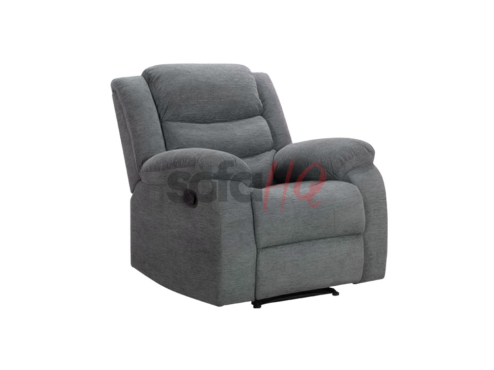 Side View of Grey Fabric Recliner Armchair - Chair Sorrento | Sofa HQ