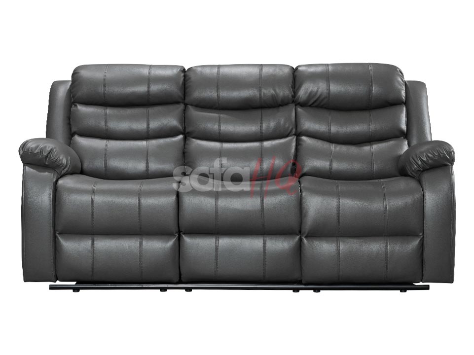 3 Seater Grey Leather Recliner Sofa - Sofa Sorrento | Sofa HQ