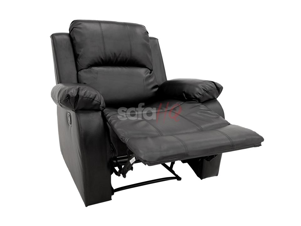 Crofton Black Leather Recliner Armchair