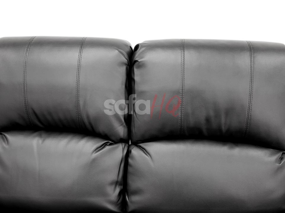 Backrest of 3 Seater Black Leather Recliner Sofa - Sofa Crofton | Sofa HQ