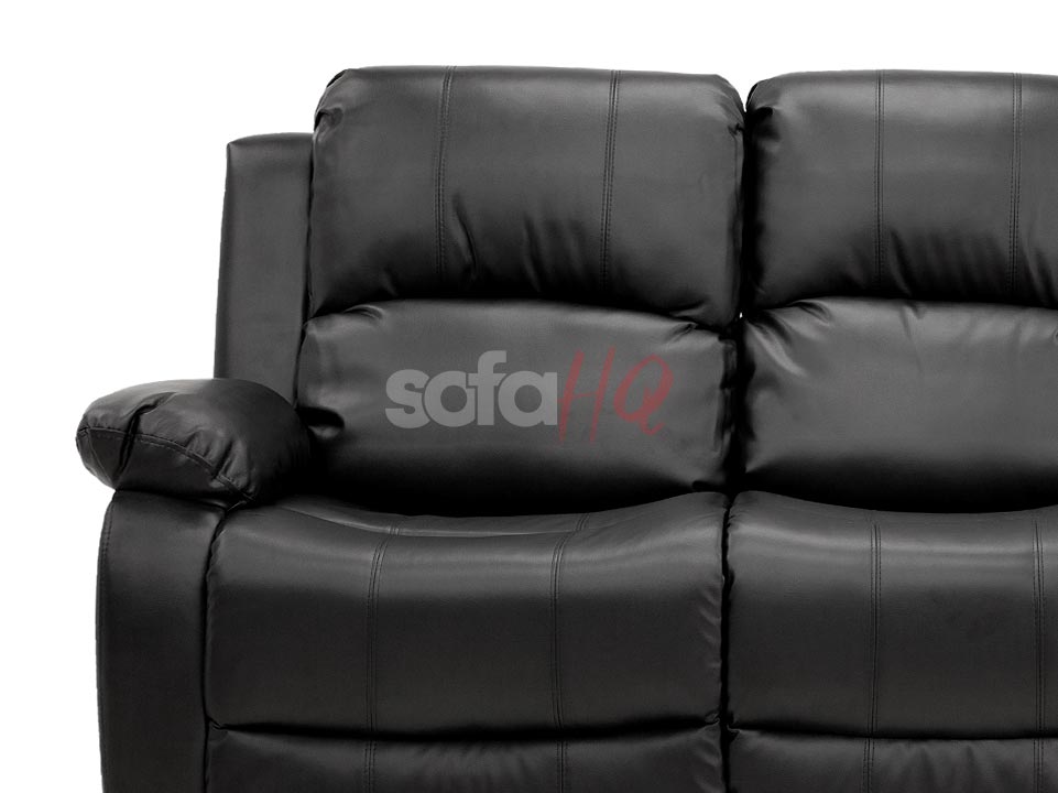 Left Seat of 3 Seater Black Leather Recliner Sofa - Sofa Crofton | Sofa HQ