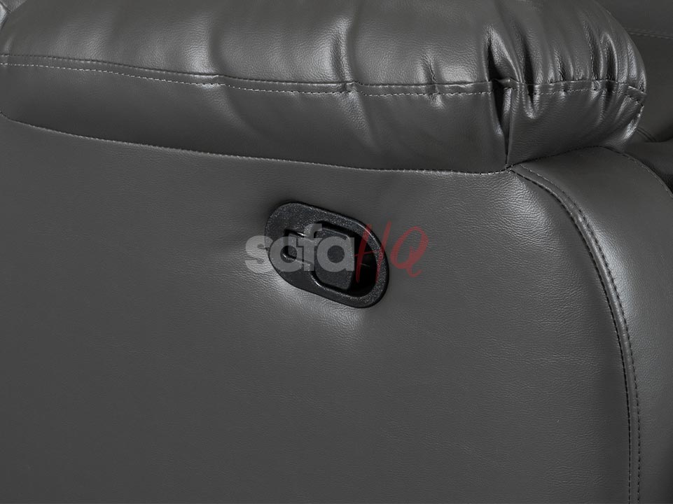 Pull Handle of 3 Seater Grey Leather Recliner Sofa - Sofa Sorrento | Sofa HQ