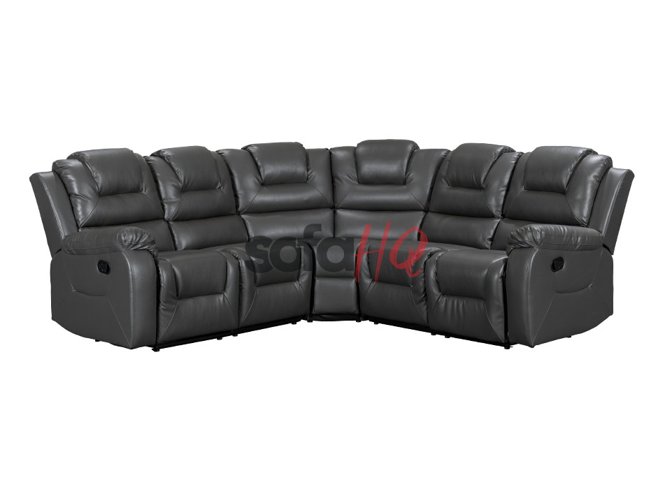 Grey Leather Recliner Corner Sofa - Sofa Soho | Sofa HQ