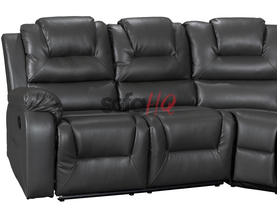 Seats of Grey Leather Recliner Corner Sofa - Sofa Soho | Sofa HQ