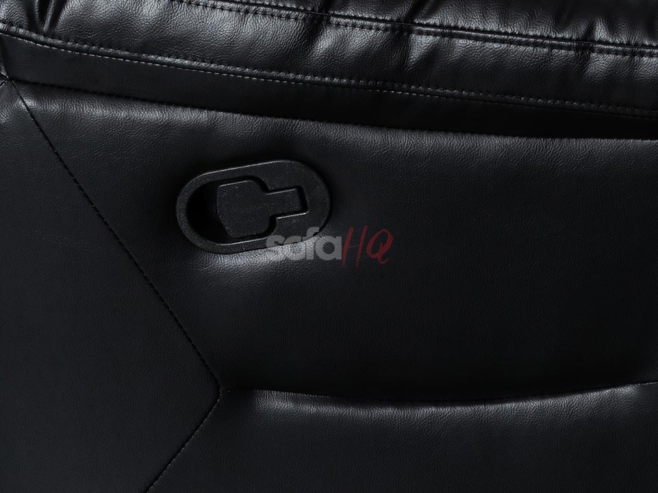 Pull Handle of Soho Black Leather Recliner Corner Sofa