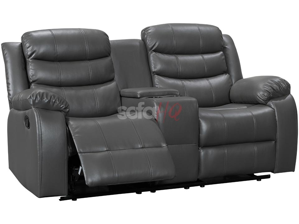 Reclined 2 Seater Grey Leather Recliner Sofa - Sofa Chelsea | Sofa HQ