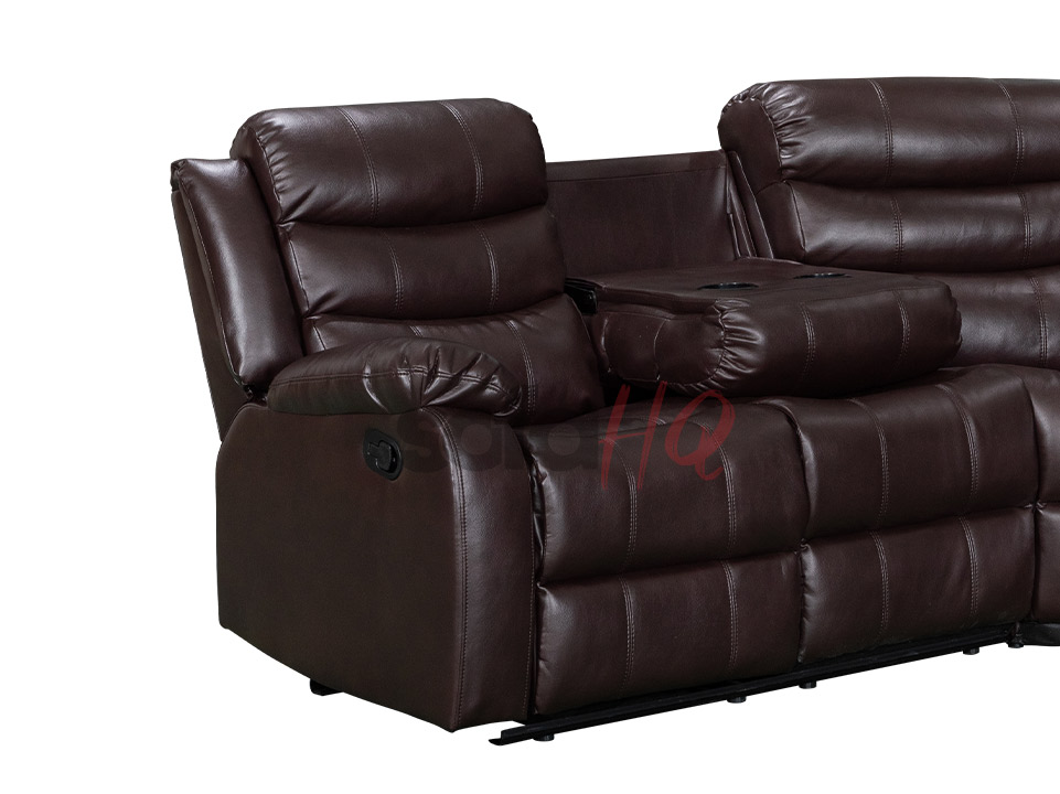 Left Side of Brown Leather Recliner Corner Sofa - Sofa Sorrento | Sofa HQ