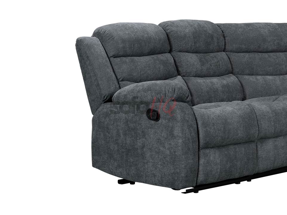 Left Side of Dark Grey Soft Fabric Recliner Corner Sofa - Sofa Sorrento | Sofa HQ