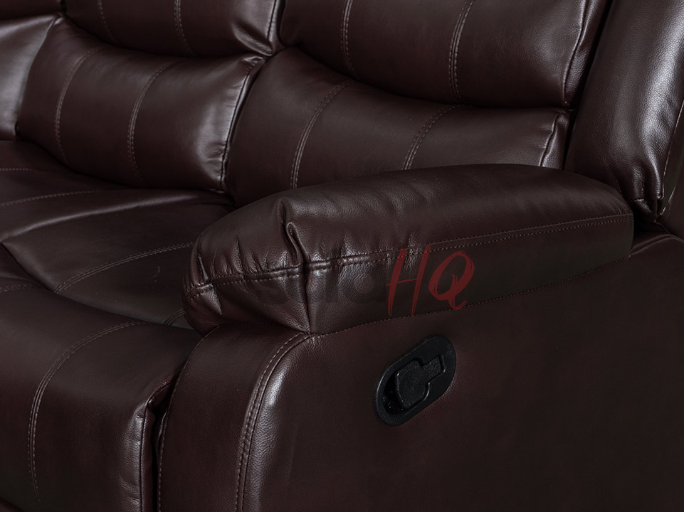 Armrest and pull handle of Brown Leather Recliner Corner Sofa - Sofa Sorrento | Sofa HQ