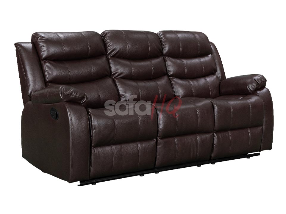 Sorrento 3+2 Brown Leather Recliner Sofa Set