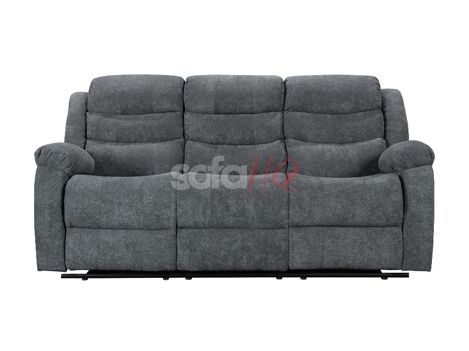 3 Seater Dark Grey Soft Fabric Recliner - Sofa Sorrento | Sofa HQ