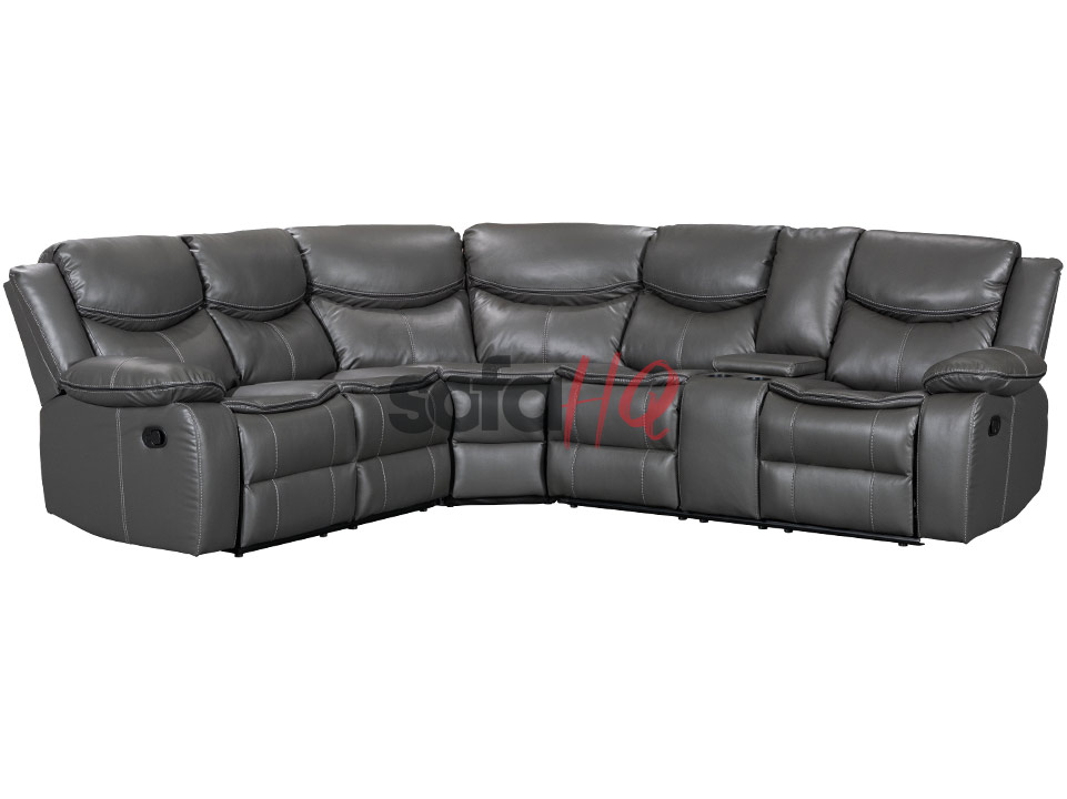 Grey Leather Recliner Corner Sofa - Sofa Highgate | Sofa HQ