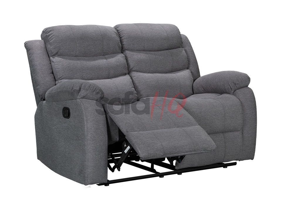 Reclined 2 Seater Charcoal Fabric Recliner Sofa - Sofa Sorrento | Sofa HQ