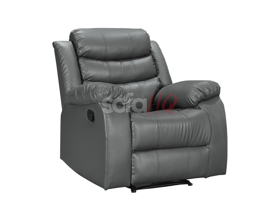 Light Grey Leather Recliner Armchair - Sofa Sorrento | Sofa HQ