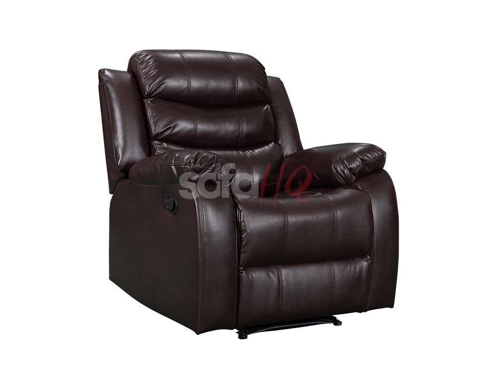 Side View of Brown Leather Recliner Armchair - Sofa Sorrento | Sofa HQ