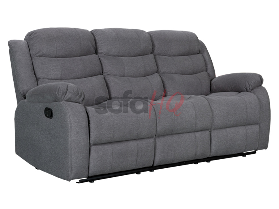 3 Seater Charcoal Fabric Recliner Sofa - Sofa Sorrento | Sofa HQ