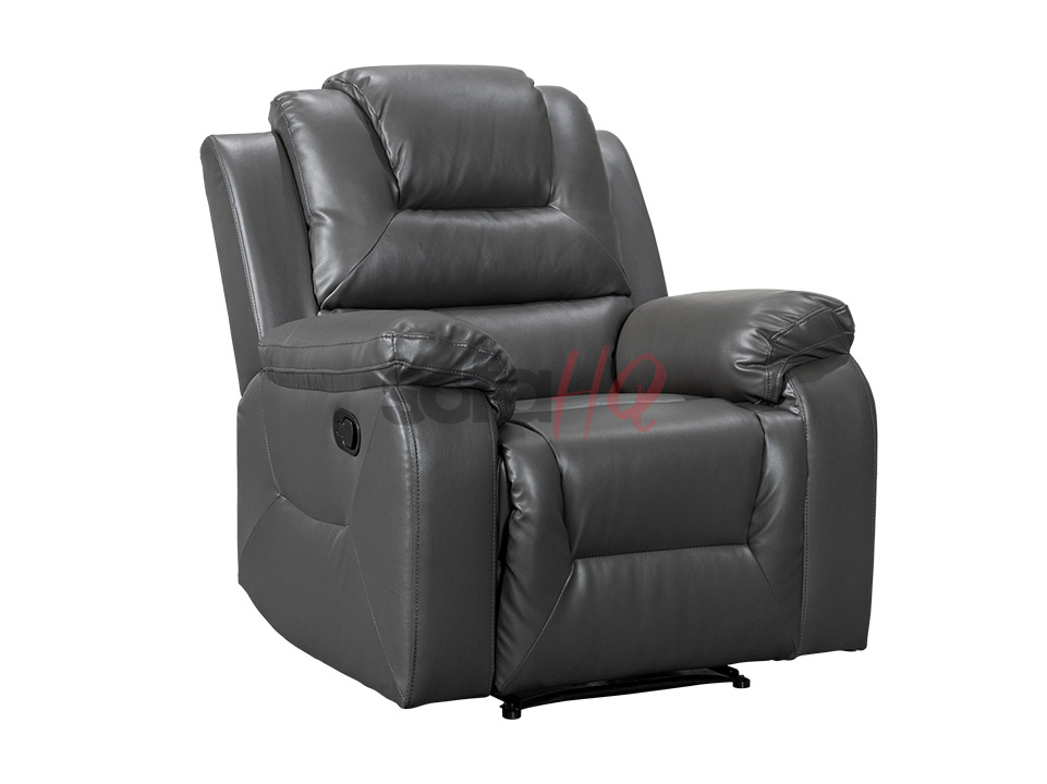 Side View of Grey Leather Recliner Armchair - Sofa Soho | Sofa HQ