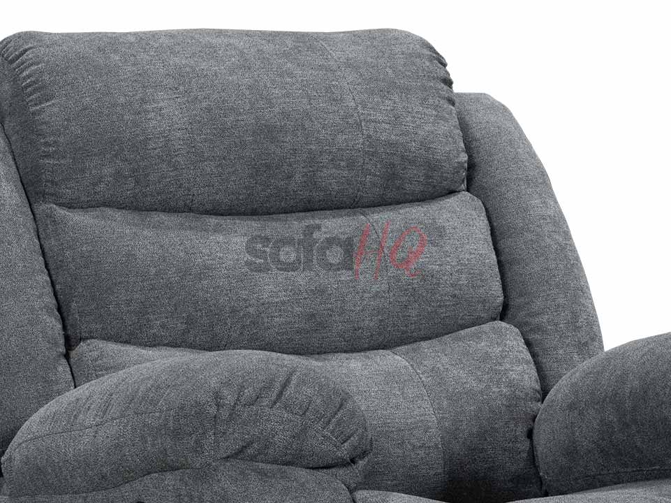 Backrest of Dark Grey Soft Fabric Recliner Armchair - Sofa Sorrento | Sofa HQ