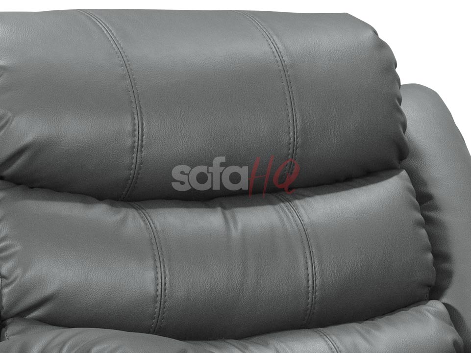 Backrest of Light Grey Leather Recliner Armchair - Sofa Sorrento | Sofa HQ