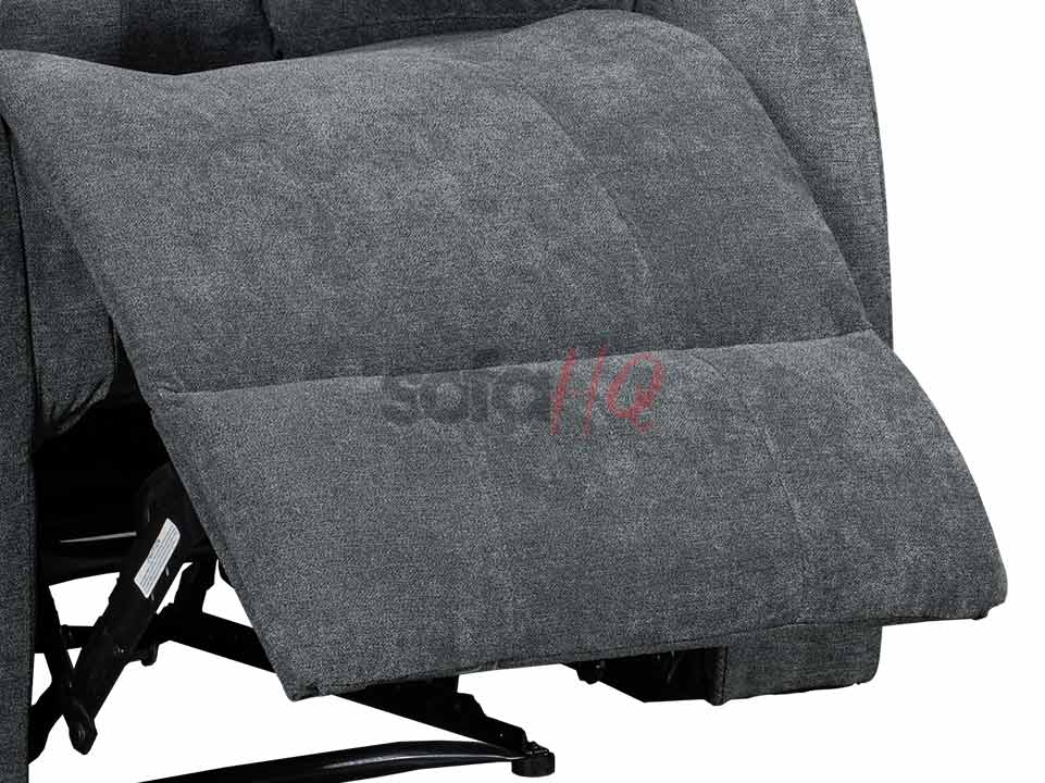 Reclined Seat of Dark Grey Soft Fabric Recliner Armchair - Sofa Sorrento | Sofa HQ