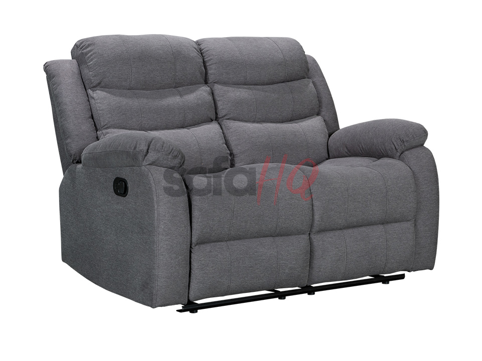 2 Seater Charcoal Fabric Recliner Sofa - Sofa Sorrento | Sofa HQ