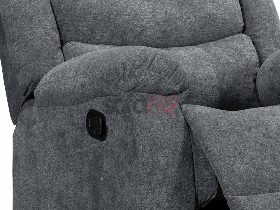 Armrest of Dark Grey Soft Fabric Recliner Armchair - Sofa Sorrento | Sofa HQ