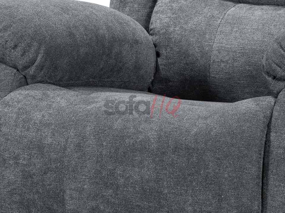 Close-up on Dark Grey Soft Fabric Recliner Armchair - Sofa Sorrento | Sofa HQ