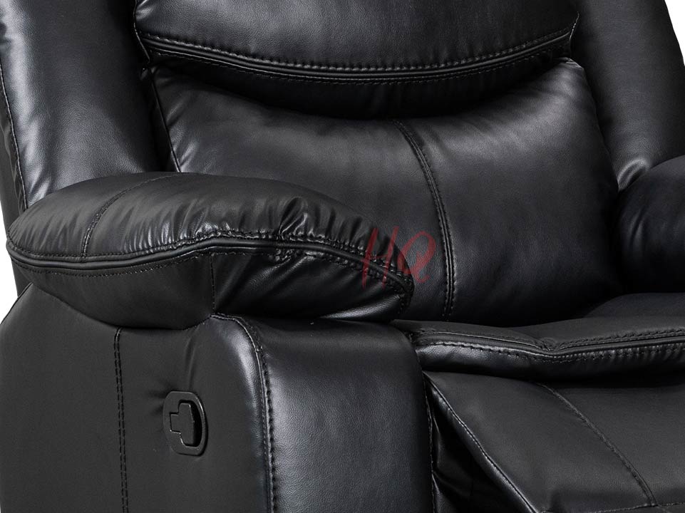 Armrest of Black Leather Recliner Armchair - Sofa Highgate | Sofa HQ