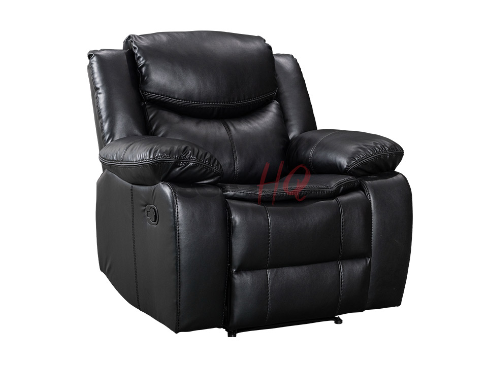 Side View of Black Leather Recliner Armchair - Sofa Highgate | Sofa HQ