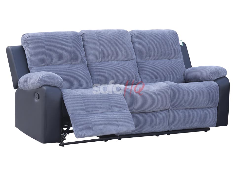 Crofton 3+2 Corded Fabric & Leather Recliner Sofa Set