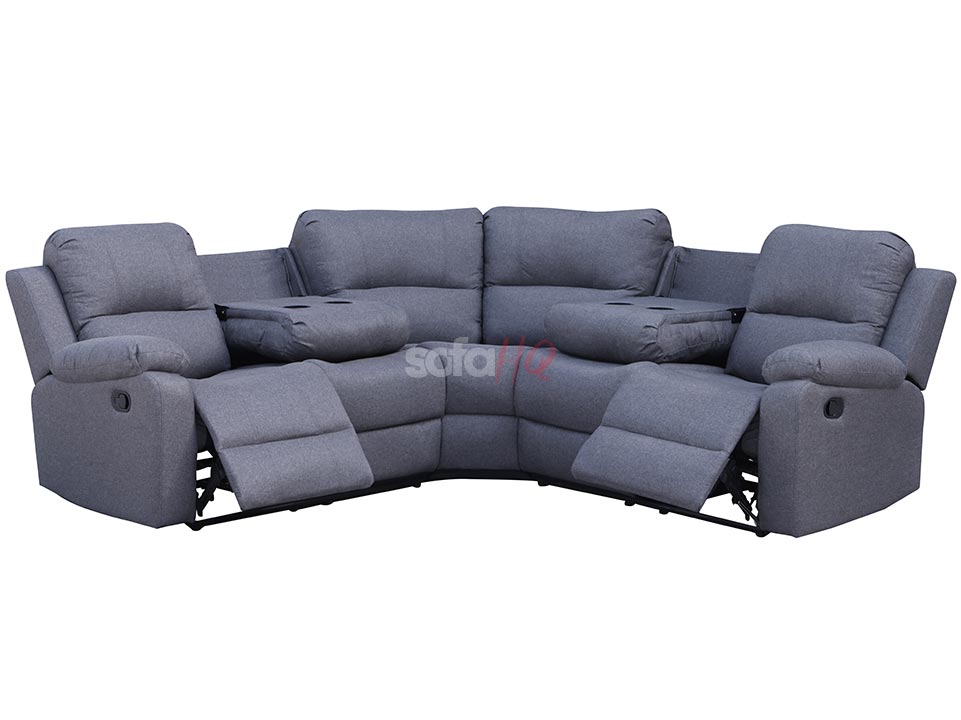 Crofton Grey Fabric Recliner Corner Sofa