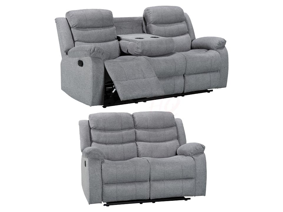 Sorrento Grey Tweed Fabric 3+2 Sofa Set