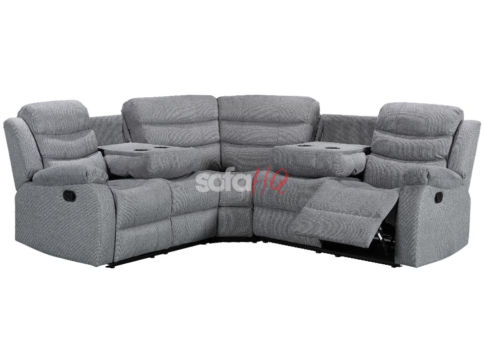 Sorrento Grey Tweed Fabric Corner Sofa